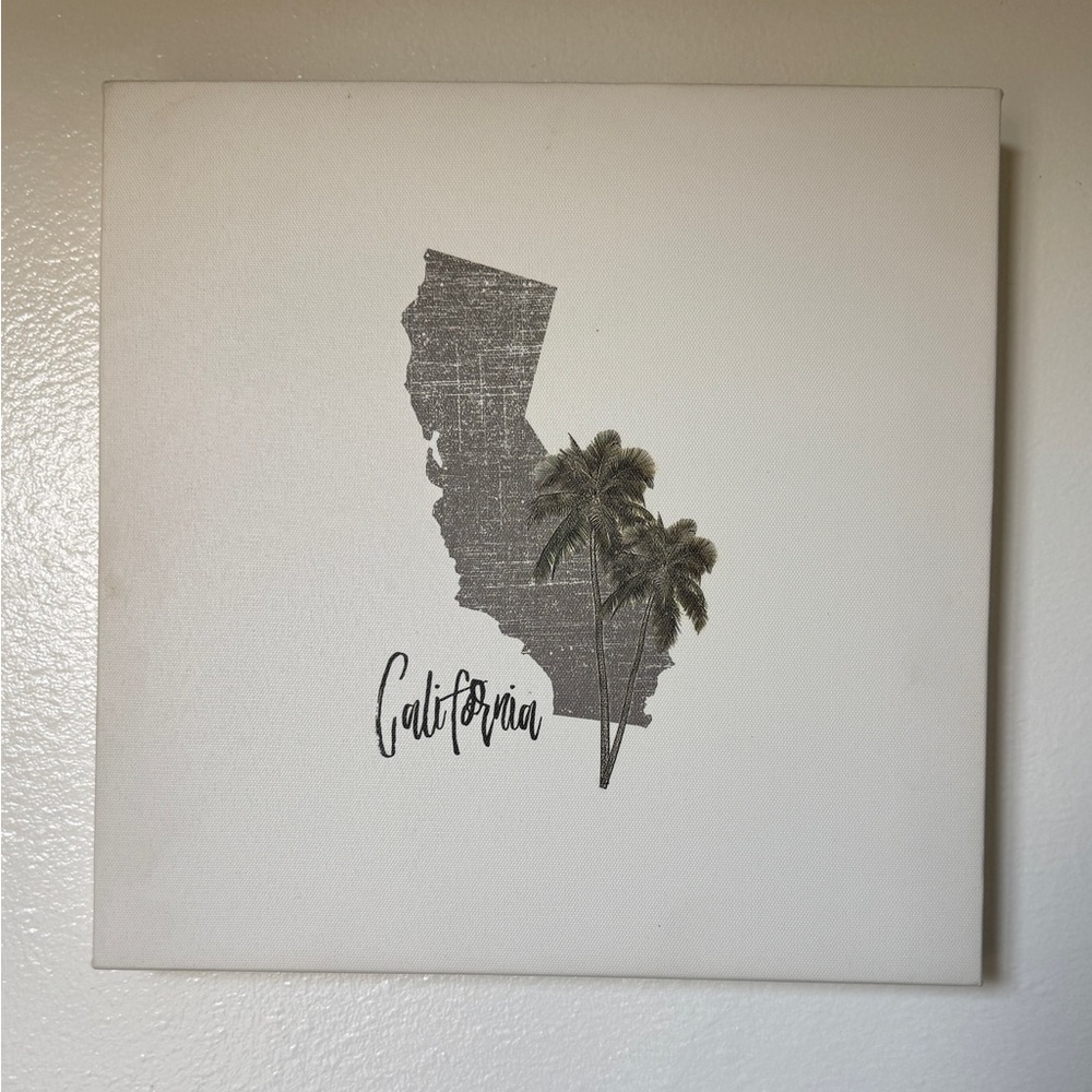 California Canvas Wall Art with Palm Trees